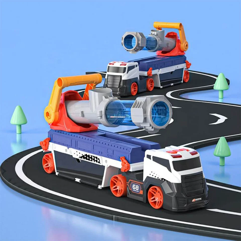 launched missile large deformed rail super transport truck launched missile large deformed rail super transport truck