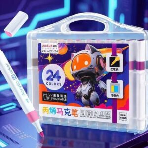 24 color acrylic marker set with storage case