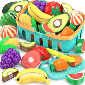 kids educational cutting fruits & vegetables pretend play toy set