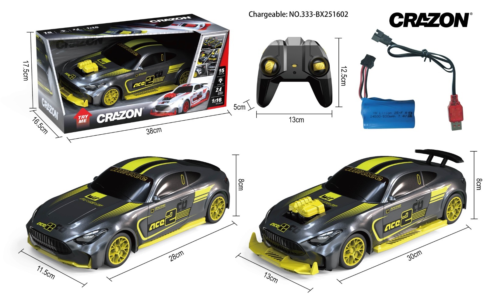 crazon 1:16 amg transforming rc car – 2.4ghz remote control racing toy crazon 1:16 amg transforming rc car – 2.4ghz remote control racing toy