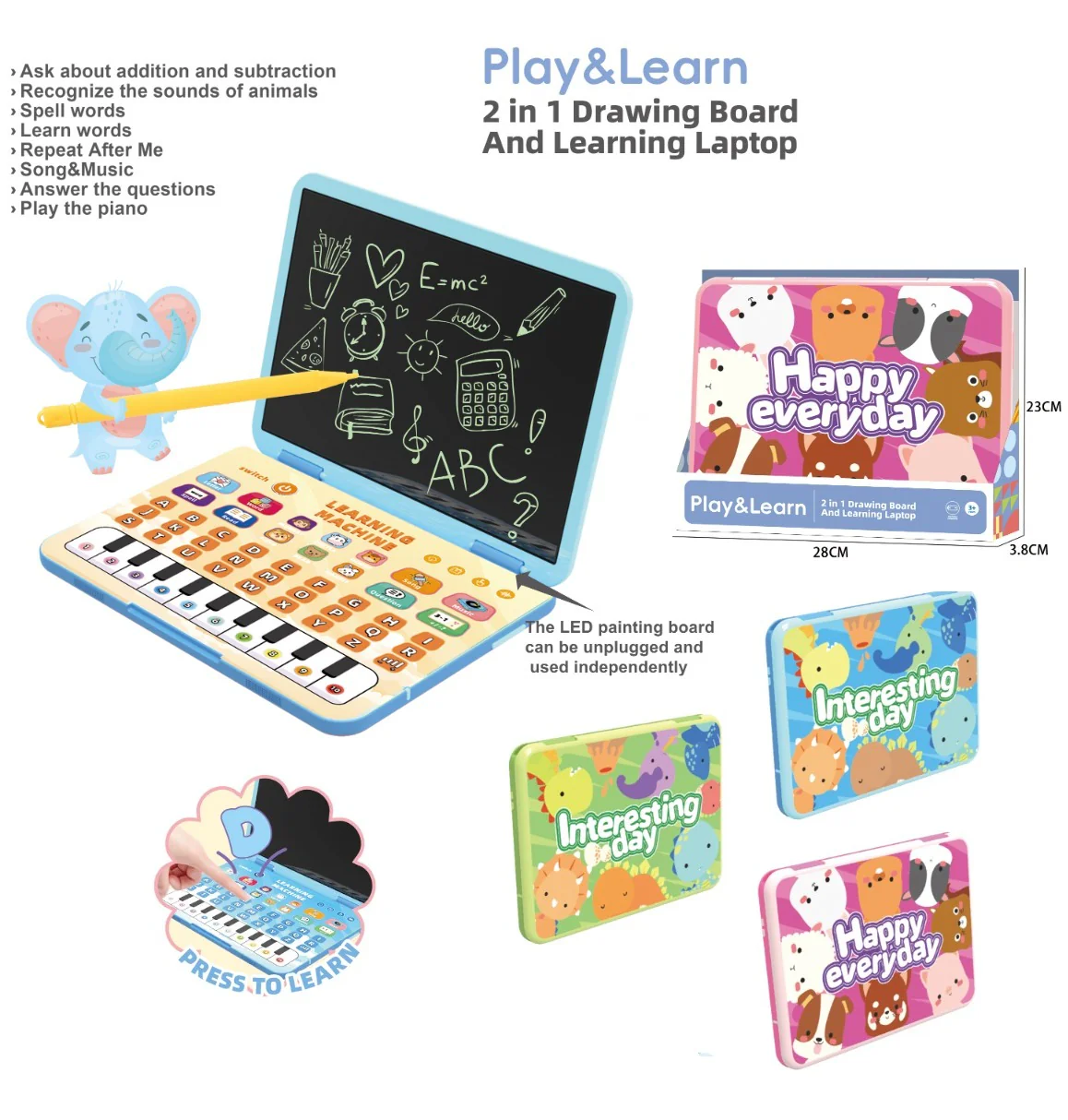 kids 2 in 1 learning laptop and led drawing board kids 2 in 1 learning laptop and led drawing board
