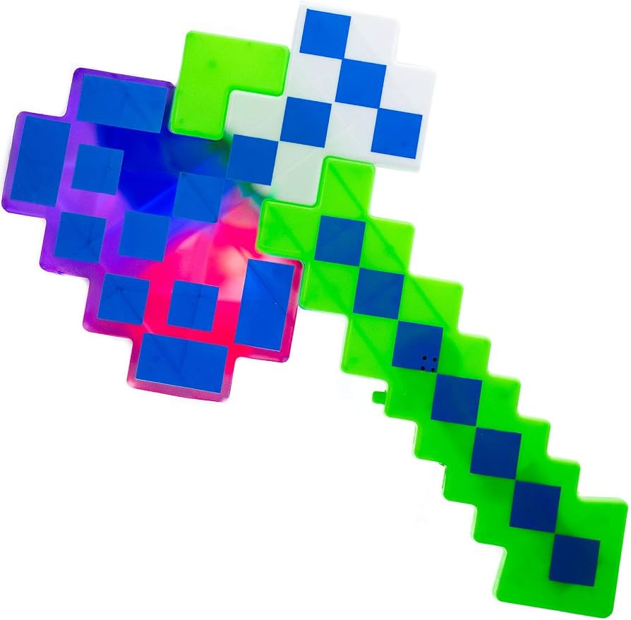 pixelated diamond axe toy with light and music pixelated diamond axe toy with light and music