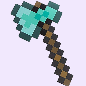 pixelated diamond axe toy with light and music